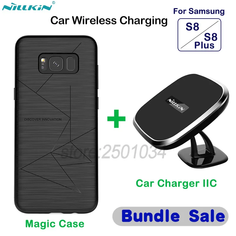 

NILLKIN Car Wireless Charging Magnetic Wireless Charger Sticking Mount Car Charger +Magic Case for Samsung Galaxy S8 S8 Plus S8+