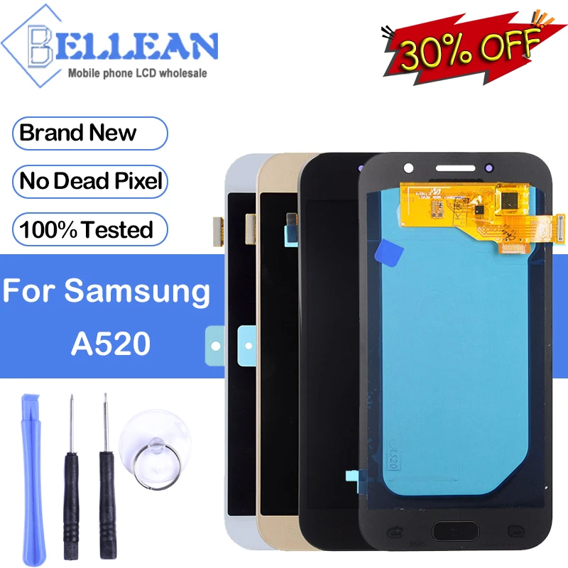 

Dinamico Super Amoled A5 2017 Display For Samsung Galaxy A520F Display With Touch Screen Digitizer Assembly A520 Lcd With Tools