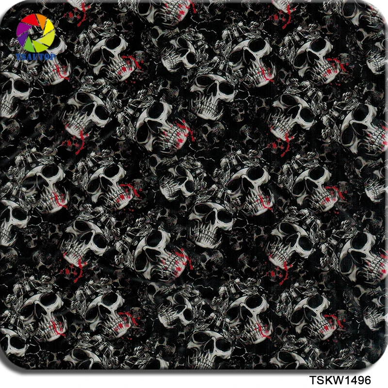 

Free shipping 0.5m*2m/10m size blood skull TSKW1496 hydrographic dipping film water transfer printing film