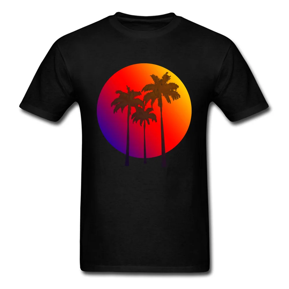 TROPICAL ISLAND Birthday Tops & Tees Short Sleeve for Men Pure Cotton Father Day Crew Neck T-Shirt Geek Clothing Shirt Hot Sale TROPICAL ISLAND black