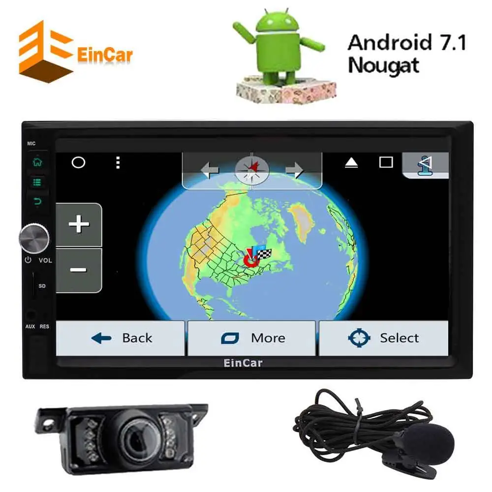 Perfect Eincar Android 7.1 2Din In Dash Car Radio Stereo GPS Navigation Autoradio USB Wifi External Microphone OBD2 Player Backup Camera 2