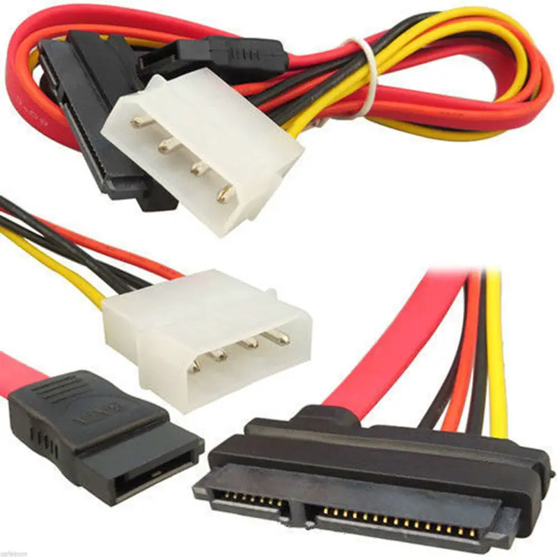 

2pcs SATA Combo Data Cable to 4 Pin IDE Molex & Serial ATA Power HDD DVD hard disk Adapter Lead For PC Desktop computer server