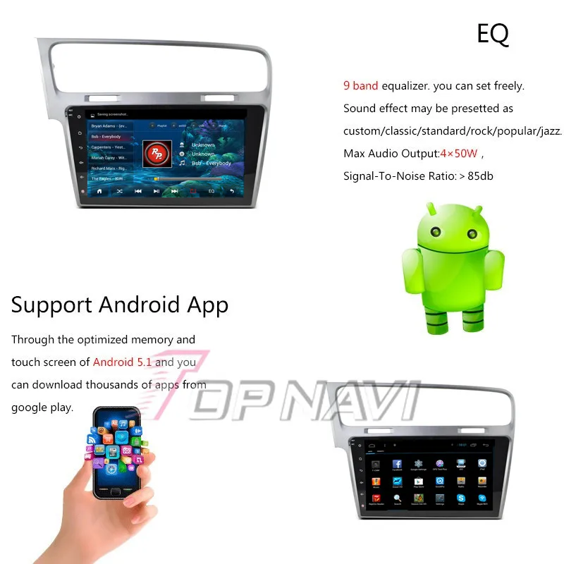 Flash Deal Topnavi 10.2" Quad Core Android 6.0 Car GPS Navigation for VW Golf 7 Autoradio Multimedia Audio Stereo,NO DVD 31