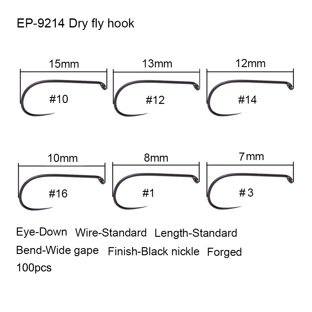 Eupheng 100pcs Competition Fly Fishing Hook Barbless No Barb hook Fishing Dry Nymph Shirmp Wet Caddis Fly Hook Black Nickle New Eupheng 100pcs Competition Fly Fishing Hook Barbless No Barb hook Fishing Dry Nymph Shirmp Wet Caddis Fly Hook Black Nickle New