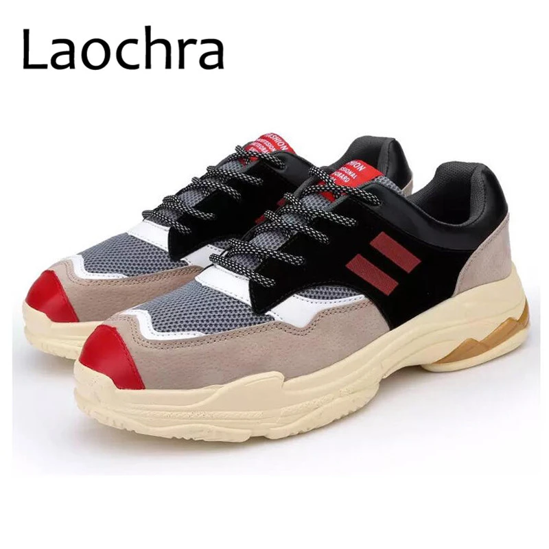 LAOCHRA marca Casual papá zapatos tendencia moda Zapatillas 2018 de lujo encaje de malla Harajuku zapatos krasovki|Zapatos informales de hombre| - AliExpress