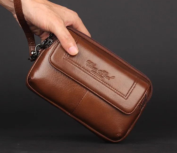 men leather waist bag