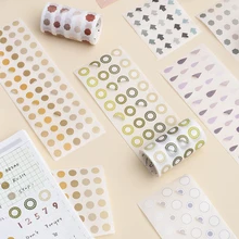 Cute Bullet Journal Washi Tape Set Kawaii Gradient Dot Masking Tapes For Kids DIY Decorative Diary Scrapbooking Photo Ablums