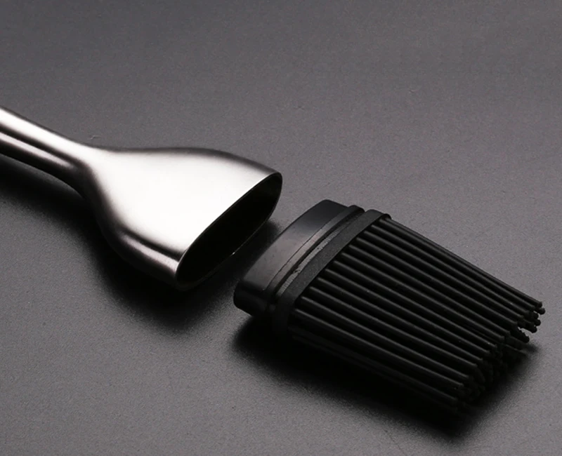 1Pc Silicone Basting Brush BBQ Grill Oil Sauce Brush Stainless Steel Handle Pastry Brush Butter Bread Baking Kitchen Accessories