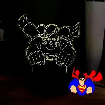 

Marvel Figure Cool Fly Superman 3D LED 7Color Change Kid Holiday Bedside RGB Atmosphere USB Night Table Light Gift Free Shipping