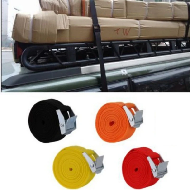 

5M*25mm Car Tension Rope Tie Down Strap Strong Ratchet Belt Luggage Bag Cargo Lashing With Metal Buckle