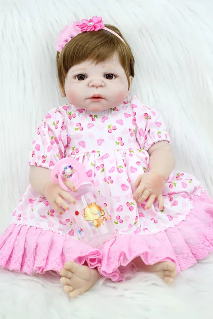 Best Price 55cm Full Silicone Body Reborn Baby Like Real Doll Toys Newborn Princess Girl Toddler Babies Dolls Xmas Birthday Gift Bathe Toy
