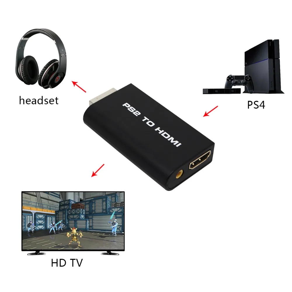  Wiistar Mini PS2 a HDMI Audio Video Converter Adattatore con 3.5mm Audio Martinetti Full HD 1080 P 