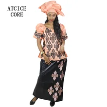 Африканские платья для женщин модный дизайн Традиционная рубашка "Дашики" хлопок африканский Базен riche Вышивка Одежда DP913