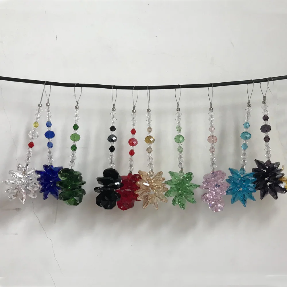 

1PCS Chakra Glass Crystal Cluster Suncatcher Chandelier Parts Prism Pendant Hanging Wedding Home Decoration