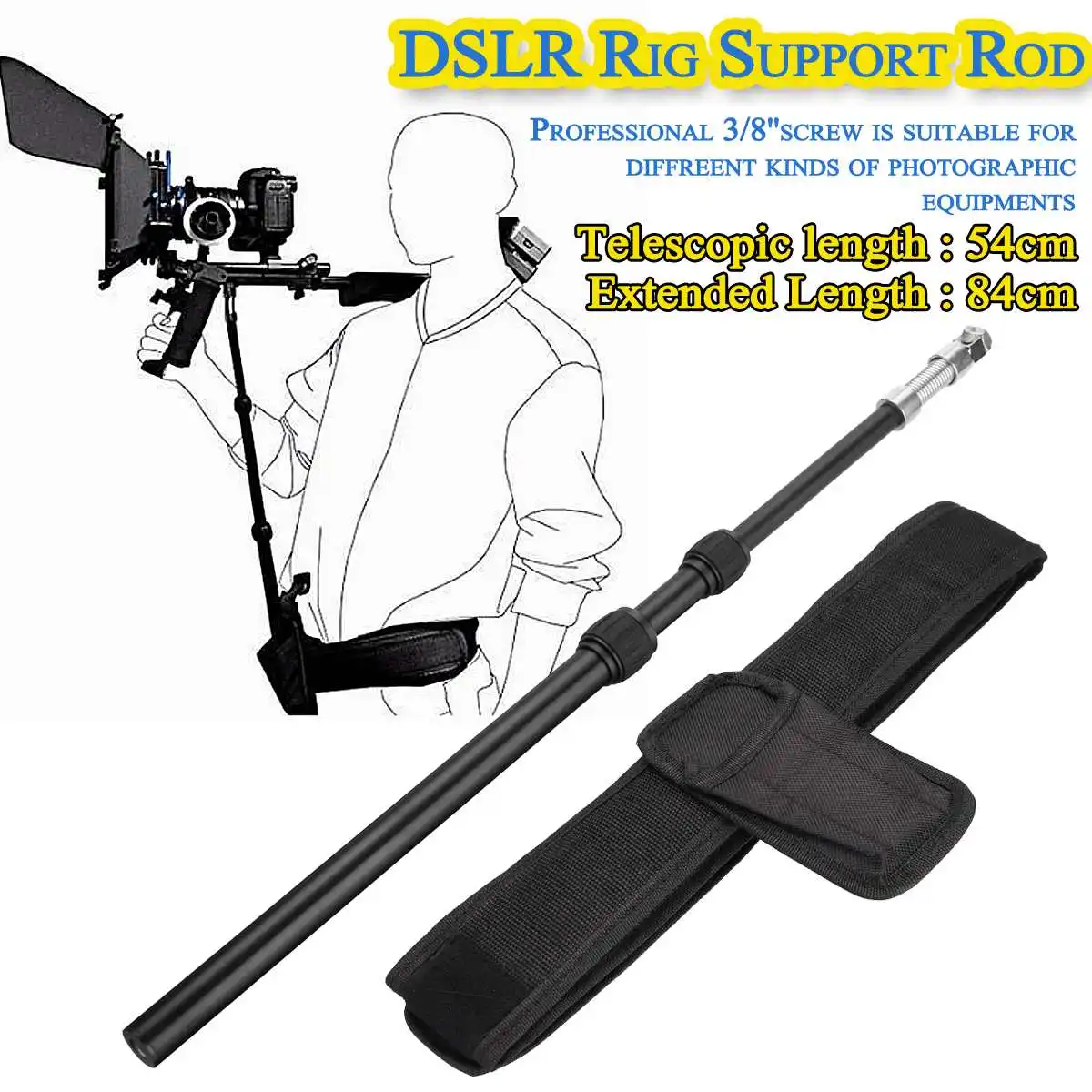 DSLR Rig Поддержка штанги/ремень подходит для крепления на плечо видеокамера камера DV/DSLR новые аксессуары для экшн-камеры