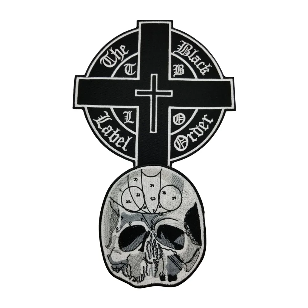 The Black Label Cross Vest Embroidered Iron On Back of Jacket Patch  Free Shipping Black twill fabric DIY Eco-Friendly(1)