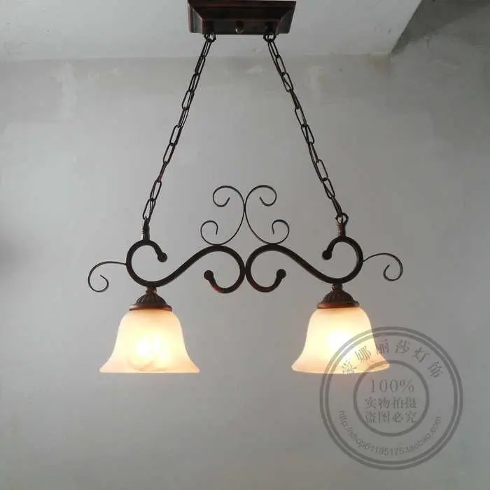 

European Garden chandelier retro village double restaurant chandelier Mediterranean special iron bar GY145