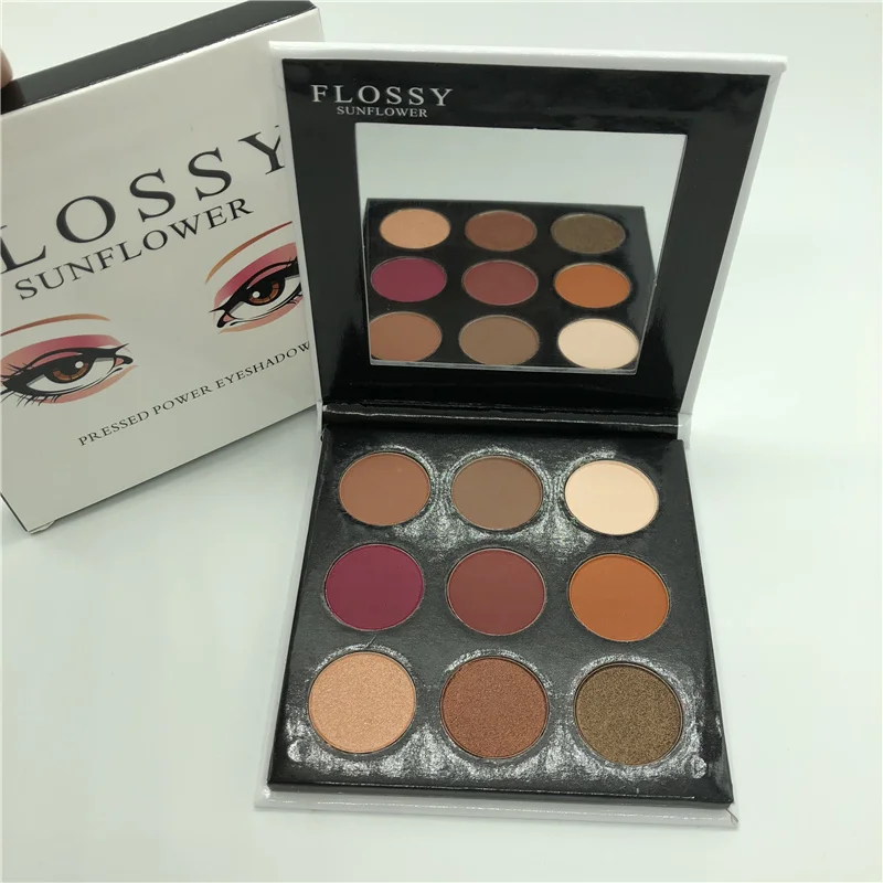 

FLOSSY SUNFLOWER 9 Color Makeup Cosmetic Eye Shadow Palette Eyeshadow Glitter Natural Shimmer Matte Eyeshadow Pallete Maquiagem