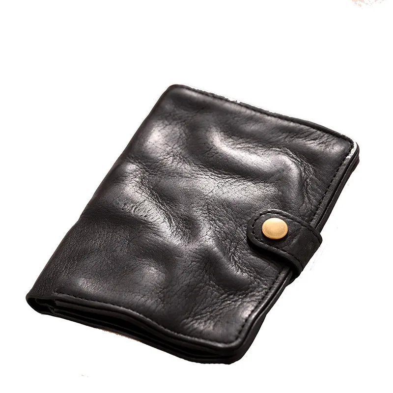 

2019 Men's short Wallet youth first layer leather clip card package men soft genuine leather coin purse handmade retro wallets
