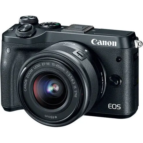 Canon M6 цифровая камера EF-M15-45 IS STM объектив Комплект для Canon EOS M6 беззеркальная цифровая камера - Цвет: Черный