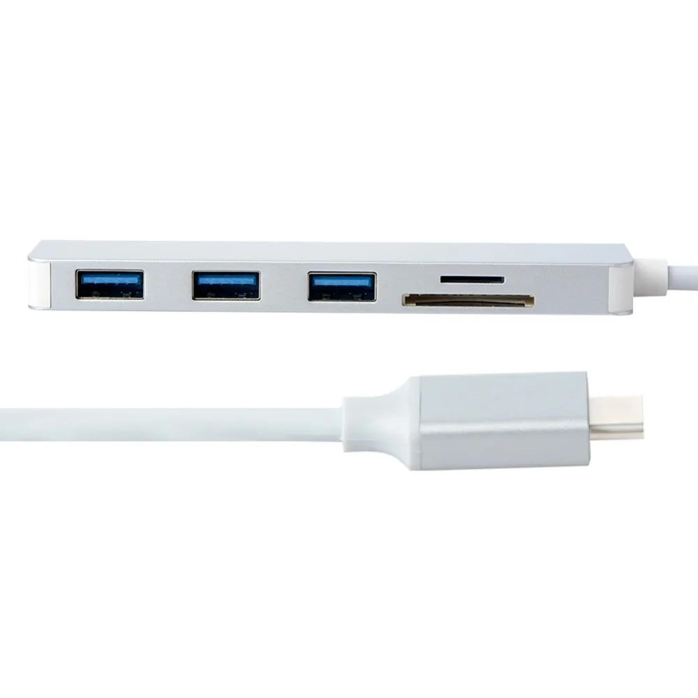 Горячий-5 в 1 тип-c к usb-концентратору USB алюминиевый сплав C Высокоскоростной USB 3,0 адаптер SD/TF кард-ридер порт для Windows Mac ноутбук