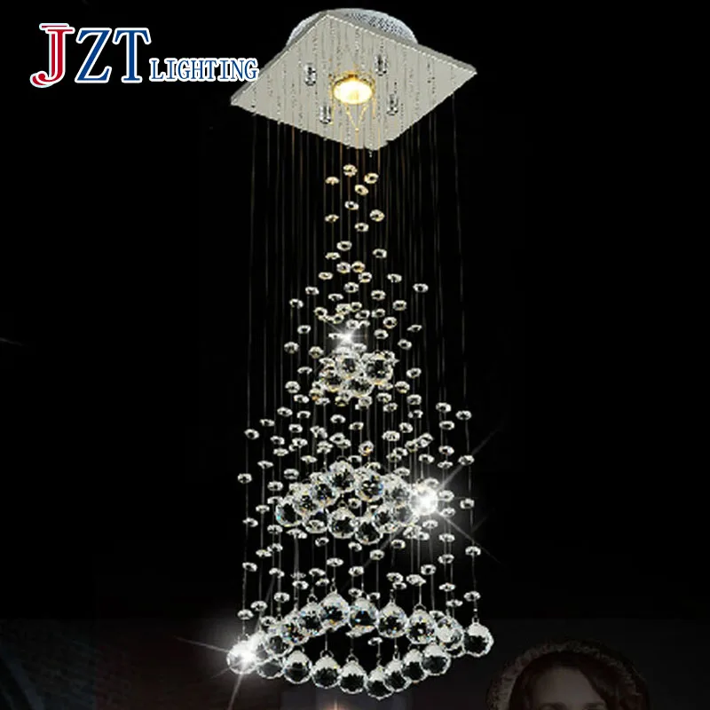 

T Luxury Crystal light Simple Creative Modern pendant light for Living Room The Stairs Rectangular&Pyramid 3W Length20Height74cm