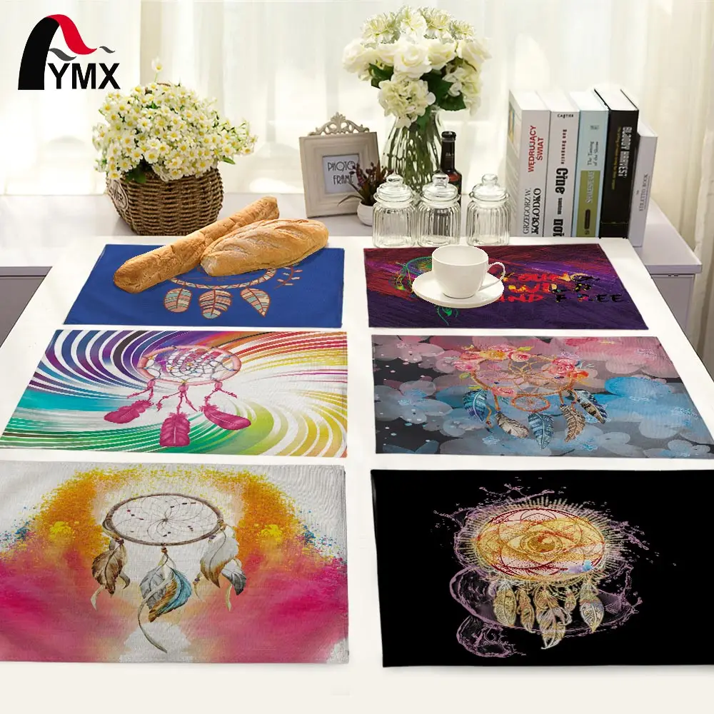 

Colorful Dreamcatcher Printing Table Mat Table Napkin Placemat Kitchen Wedding Party Decoration Dining Accessories