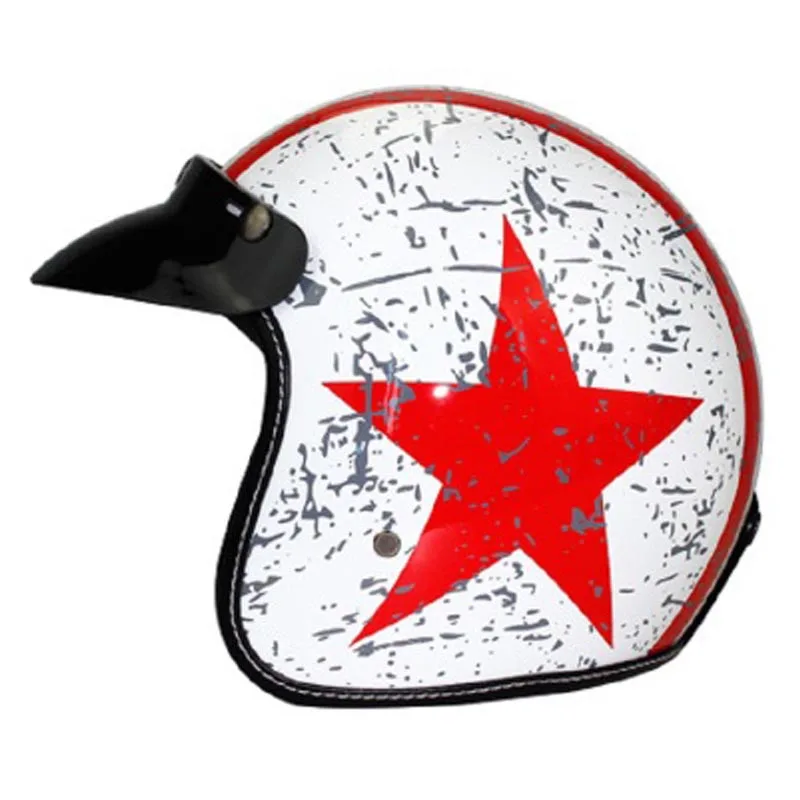 

Motorcycle Helmet 3/4 Open Face Vintage Casco Moto Jet Scooter Bike Helmet Retro Casque Motociclismo
