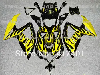 

yellow flame black for SUZUKI GSX R600 R750 08-10 GSXR 600 750 GSXR600 GSXR750 GSX-R600 GSX-R750 08 09 10 2008 2009 2010 fairing