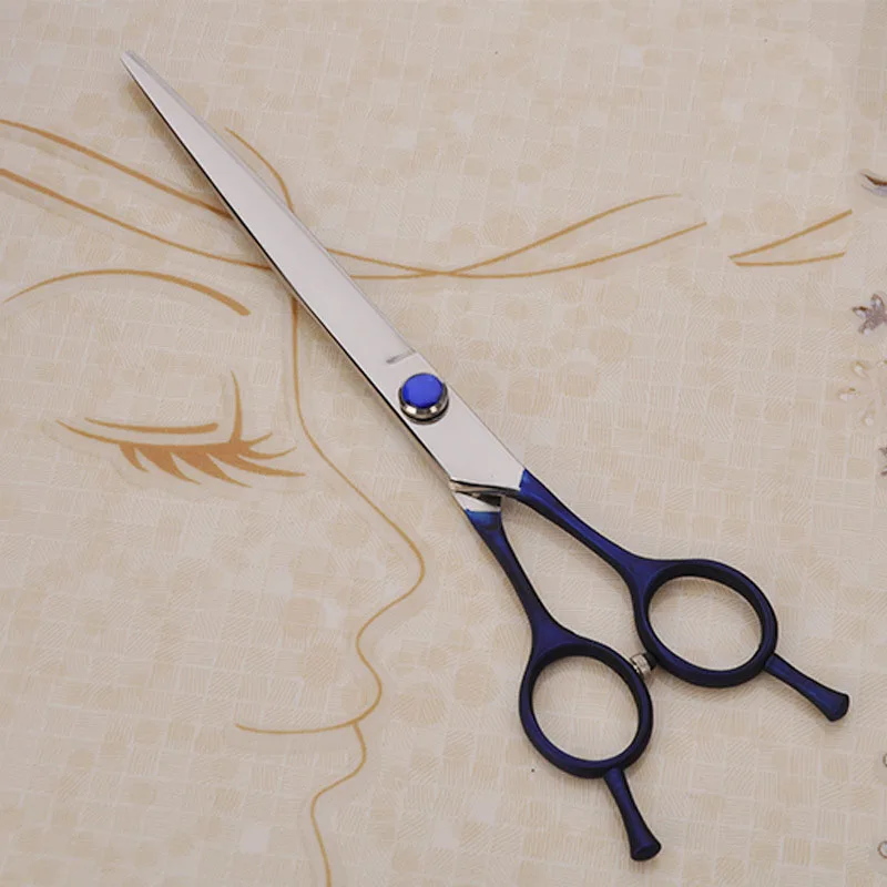 7 дюймов синий Hanlde двойной хвост прямые ножницы для стрижки Парикмахерские ножницы парикмахерские ножницы
