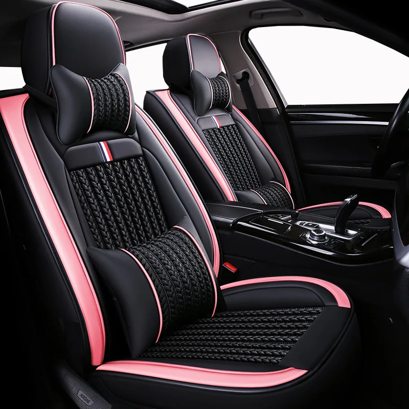 

(Front+Rear) ice silk 5 seat covers auto For citroen c5 c4 c3 xsara picasso berlingo c elysee car accessories seat covers