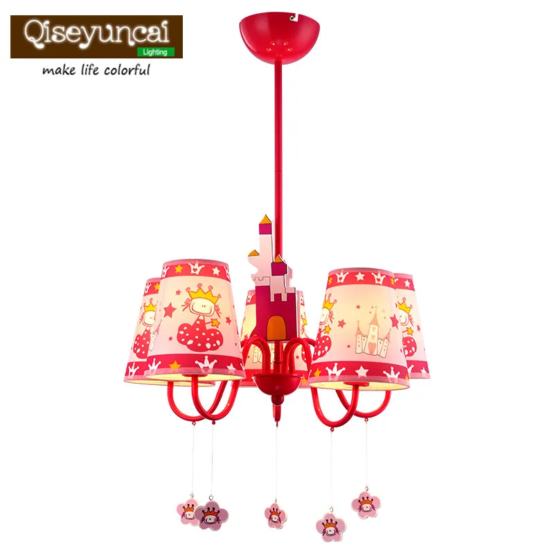 

Qiseyuncai Child room cute cartoon chandelier girl room princess personality warm pink lighting
