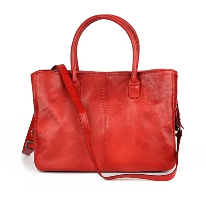 Classical Design Genuine Leather Zipper Closure Female Green Black