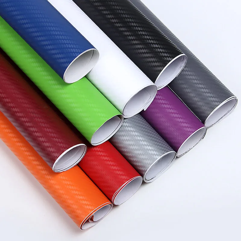 

20x127cm Car Stickers and Decals 3D Carbon Film Fiber Vinyl Waterproof Car Wrap For Audi Kia Ford Toyota Car Styling