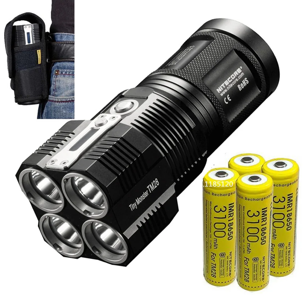 

NITECORE TM28 high lumen Fashlight 4* CREE XHP35 HI LED max 6000lm 8 working modes beam distance 655 meter Rechargeable torch