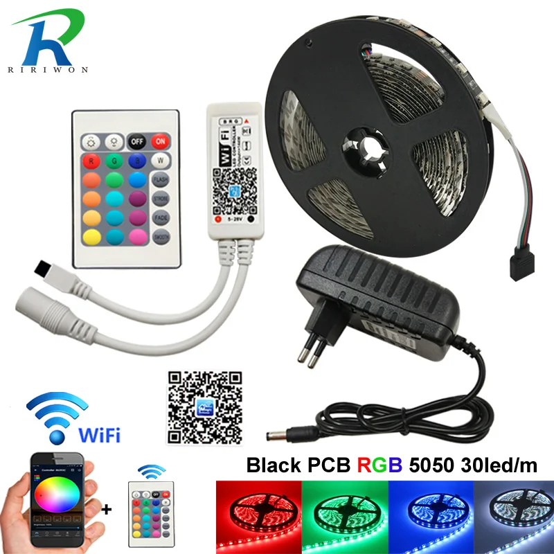 Полный комплект светодиодных лент 5 м 5050 RGB Светодиодная лента s DC12V 150 светодиодов