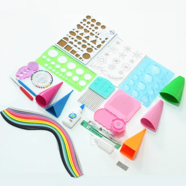 Best Price 19PCS scrapbooking quilling paper ART set starter quilling tools kit  climper TOOL tower rolling pen needle tweezer  craft DIY