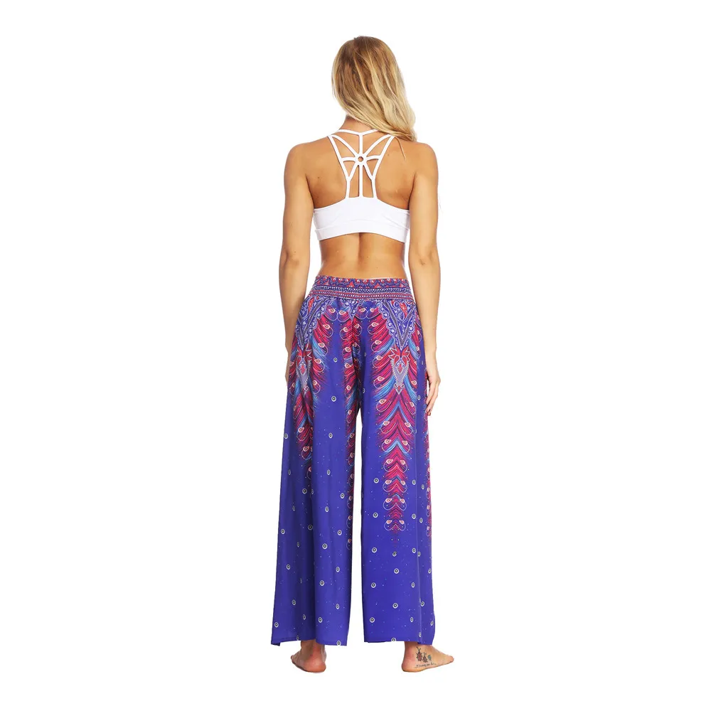 Women Casual Summer Loose Yoga Trousers Baggy Boho Aladdin Jumpsuit Harem Pants women leggings sport fitness