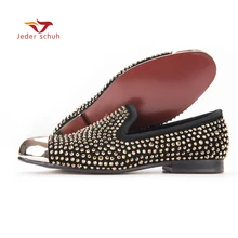 Золотой носком и золотой кристалл мужские лоферы Модные мужские кожаные тапочки Мужская обувь для вечеринки и свадьбы обувь мужская обувь на плоской подошве