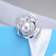 MeibaPJ натуральный жемчуг роскошный цветок брошь S925 Твердые серебряные корсаж украшения тонкой работы ювелирные изделия для женщин подарок