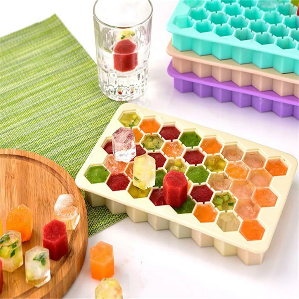 

Silicone Ice Molds Ice Cube Tray Molds DIY Chocolate Tool Pudding Candy Mold Cake bake molud for cook Honeycomb design