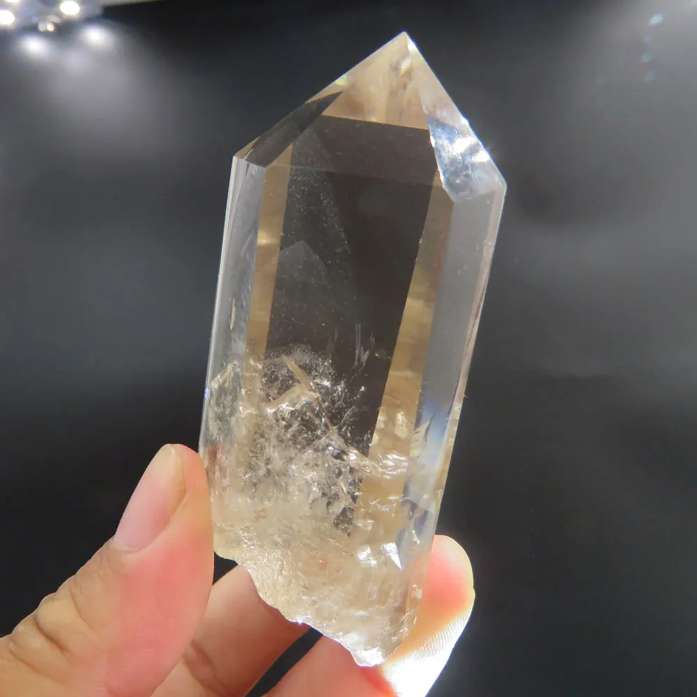 92g 100 Natural Clear Quartz Single Terminated Crystal Wand +ghost