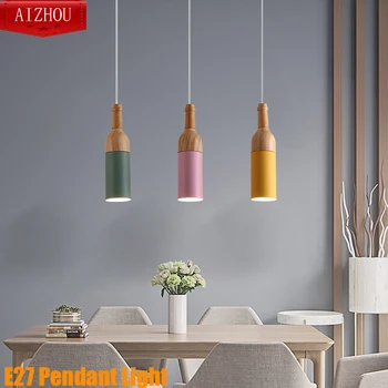 

E27 Modern Pendant Lights Wood Pendant Lamp Kitchen lamp Nordic light For Cafe Bedroom