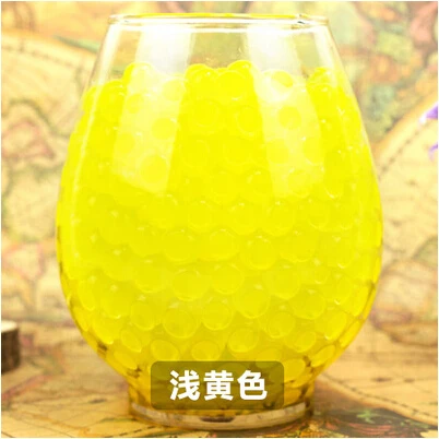 New Yellow Transparent color 100pcs/Bag Crystal Mud Soil Water Beads Bio Gel Ball For Flower/Weeding/Decorative |