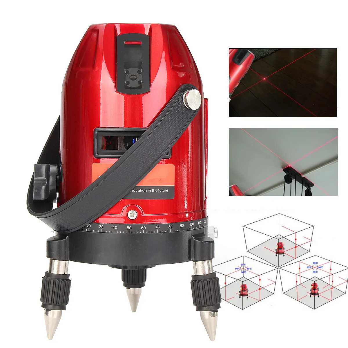 

360 Degree Laser Level 3D Automatic Self Leveling Rotary 5Line 6Point Horizontal Vertical Rotary Laser Level Measuring Tool Set