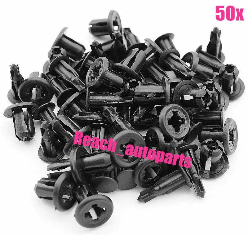 e2c 50pcs Plastic Bumper Clips Panel Fastener Trim Clip Fit for Honda