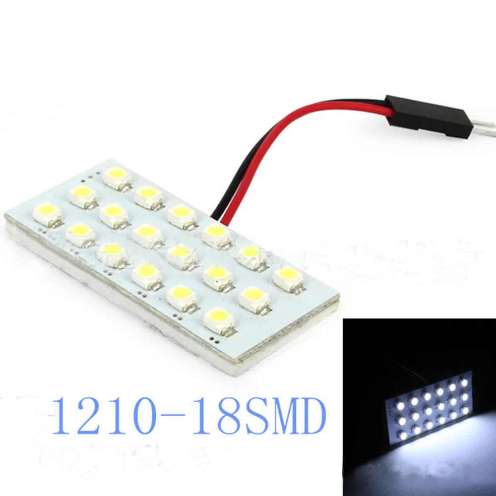 

Yushuangyi 100x White LED Panel 18SMD 1210 Car Vehicle Interior Lamp Bulb Festoon Indicator Lighting