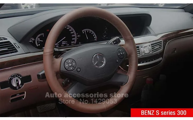 Чехол для Benz S300 mercedes-benz, рулевого колеса крышка DIY натуральная кожа крышка Швейные чехол для руля автомобиля для укладки волос