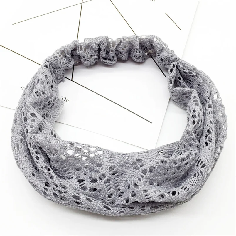 2018 New Women Yoga Lace Hollow Head Wrap Wide Headband Flower Hairband Hair Band Accessories Wholesale And Wholesale  #K29 (7)