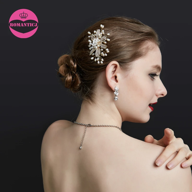 High Quality Hair Accessories Freshwater Pearl Crystal Small White Clay